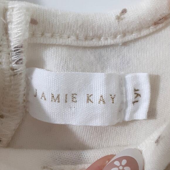 Jamie Kay Organic Cotton Ruffle Bodysuit 2pc Set Baby Girl 12mo Floral Cream - Picture 6 of 8